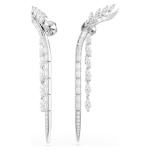 Mesmera earrings Mixed cuts, White, Rhodium plated